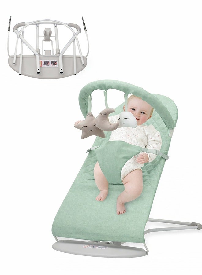 HAYALUX Portable Baby Rocker Bouncer for Siting , Infant Rocking Chair Swing with Toy Pedant - Image 1